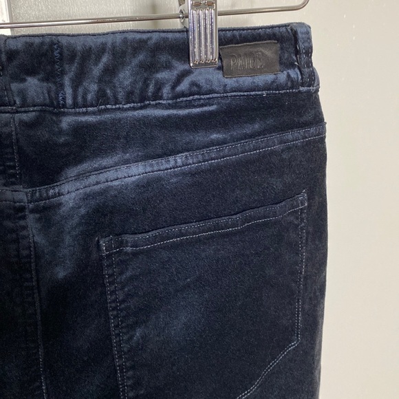 PAIGE | Blue Velvet Cotton/Rayon/Spandex Button-Fly Hoxton Ankle Peg Jeans/Pants - Picture 7 of 15
